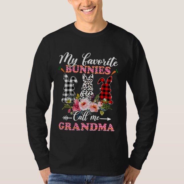My Favorite Bunnies Call Me Grandma Easter Leopard T-Shirt (Vorderseite)