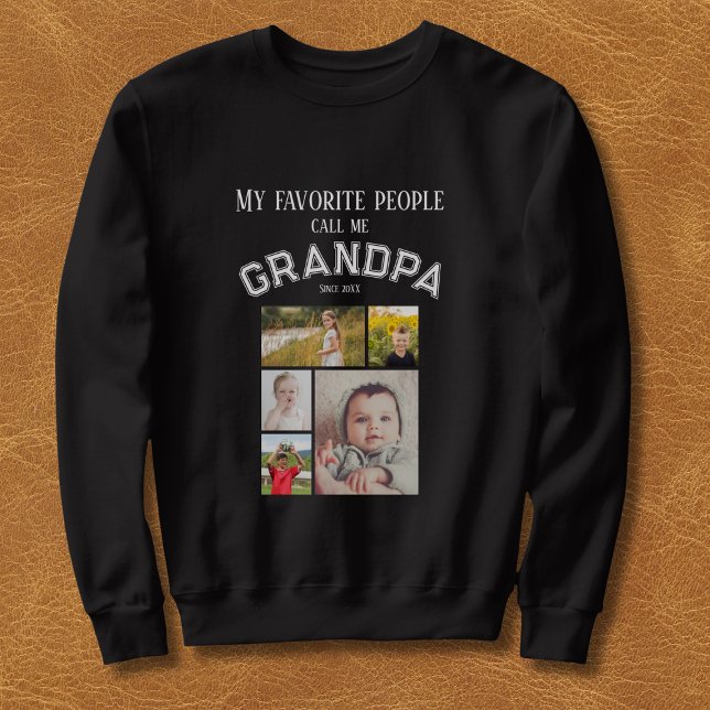 My Favorite People Call Me Grandpa Photo Grid Sweatshirt (Von Creator hochgeladen)