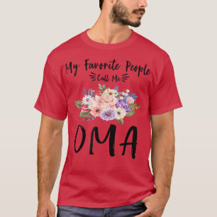 My Favorite People Call Me Oma Floral Grandma Moth T-Shirt