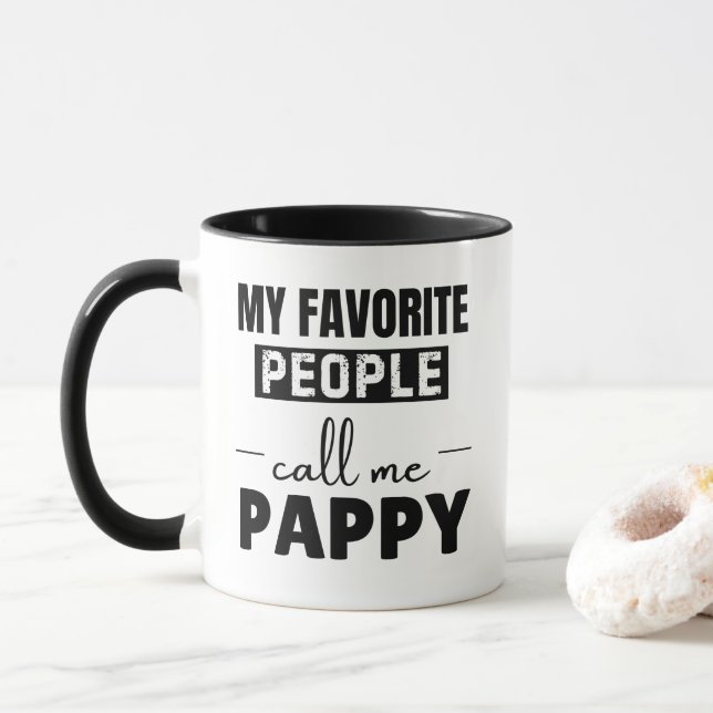 My Favorite People Call Me Pappy Funny Grandpa Zweifarbige Tasse (Mit Donut)