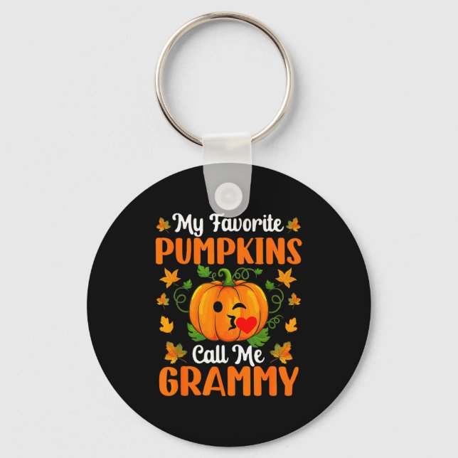 My Favorite Pumpkins Call Me Grammy Shirt Funny Ha Schlüsselanhänger (Vorderseite)