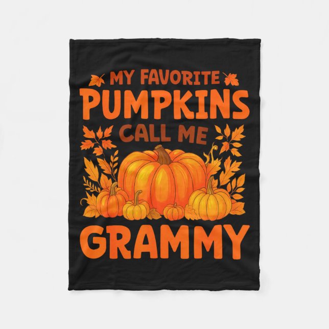 My Favorite Pumpkins Call Me Grammy Thanksgiving  Fleecedecke (Vorderseite)