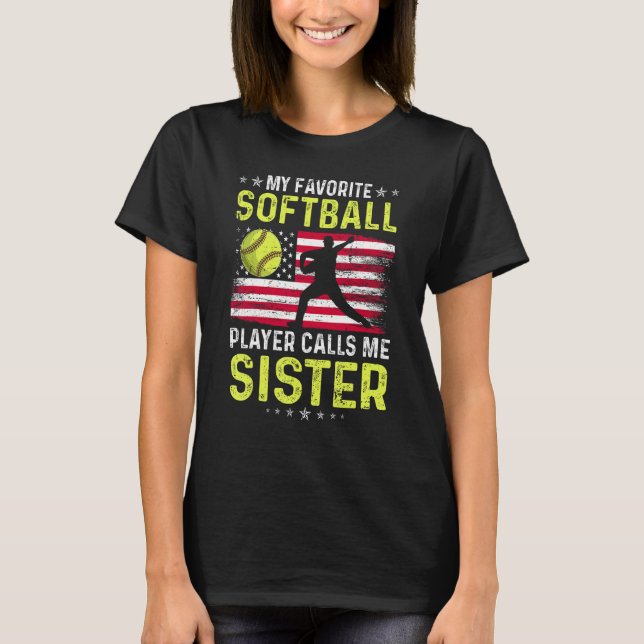 My Favorite Softball Player Calls Me Uncle America T-Shirt (Vorderseite)