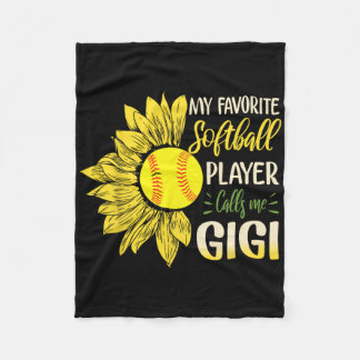 My Favorite Softll Player Calls Me Gigi Sunflower  Fleecedecke