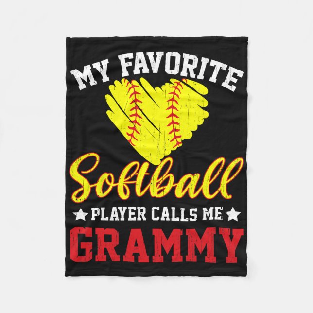 My Favorite Softll Player Calls Me Grammy  Fleecedecke (Vorderseite)