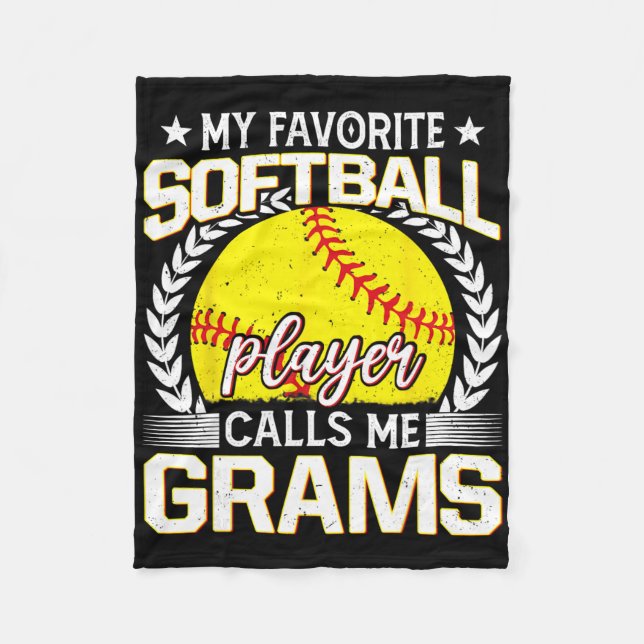 My Favorite Softll Player Calls Me Grams _1  Fleecedecke (Vorderseite)