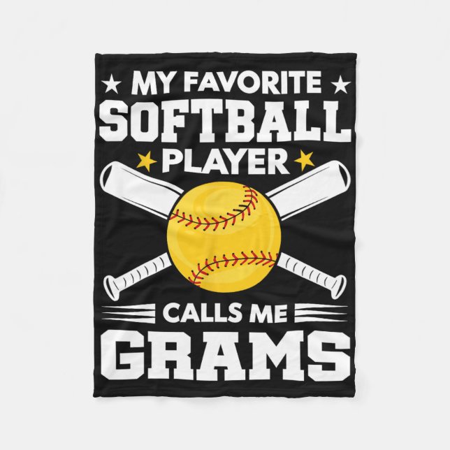 My Favorite Softll Player Calls Me Grams _4  Fleecedecke (Vorderseite)