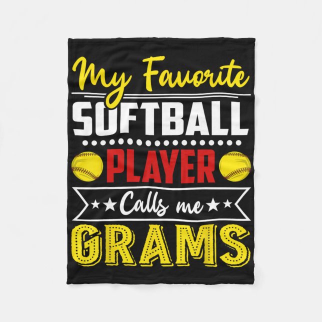 My Favorite Softll Player Calls Me Grams _8  Fleecedecke (Vorderseite)