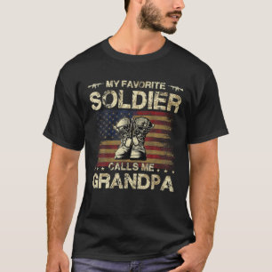 My Favorite Soldier Calls Me Grandpa Proud Army T-Shirt