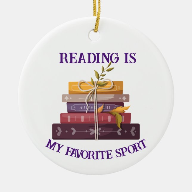 My favorite sport is reading keramik ornament (Vorne)