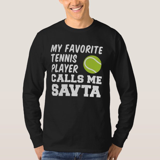 My Favorite Tennis Player Calls Me Savta Jewish Gr T-Shirt (Vorderseite)