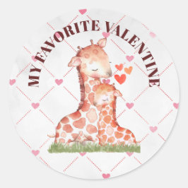My Favorite Valentine Classic Round Stickers
