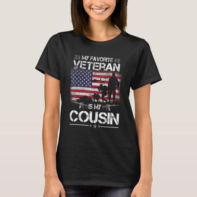 My Favorite Veteran Is My Cousin   Flag Veterans D T-Shirt (Vorderseite)
