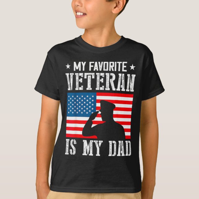 My Favorite Veteran Is My Dad Father Veterans Day  T-Shirt (Vorderseite)