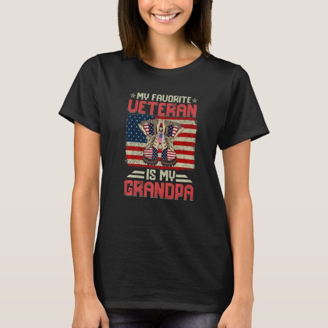 My Favorite Veteran Is My Grandpa Combat Boots Ame T-Shirt (Vorderseite)