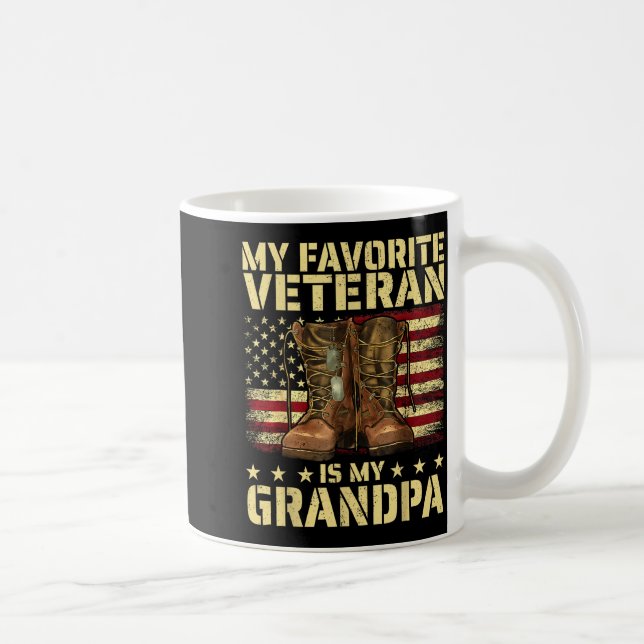 My Favorite Veteran Is My Grandpa Grandfather Vete Kaffeetasse (Rechts)