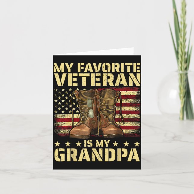 My Favorite Veteran Is My Grandpa Grandfather Vete Karte (Vorderseite)