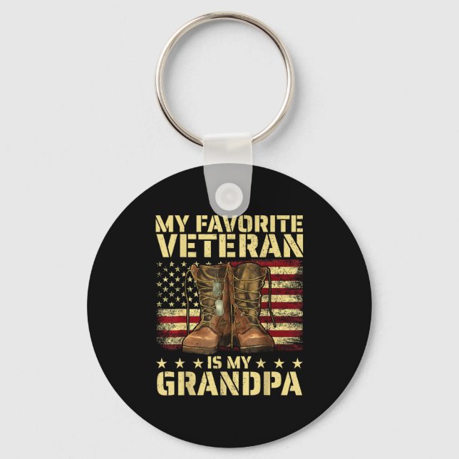My Favorite Veteran Is My Grandpa Grandfather Vete Schlüsselanhänger (Vorderseite)