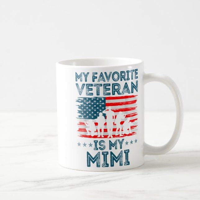 My Favorite Veteran Is My Mimi American Flag Veter Kaffeetasse (Rechts)