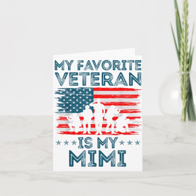 My Favorite Veteran Is My Mimi American Flag Veter Karte (Vorderseite)