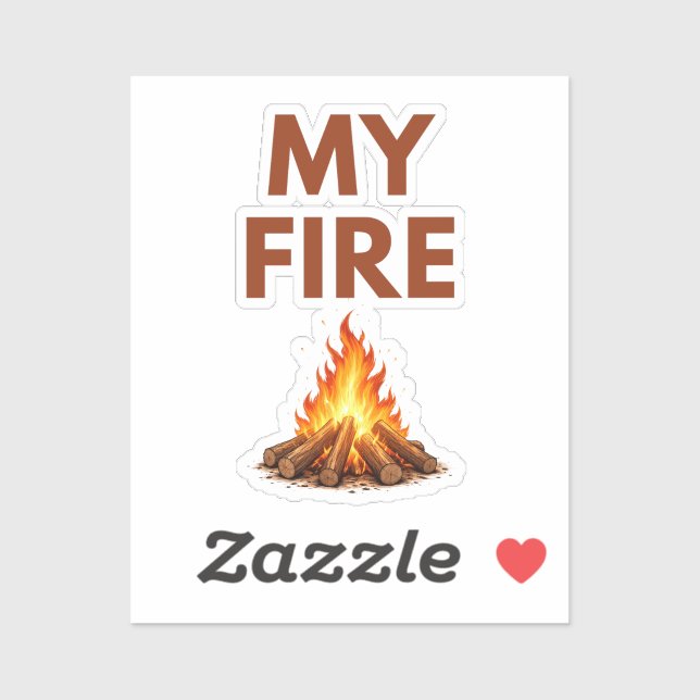 My Fire Minimal Flame Vinyl Sticker (Blatt)
