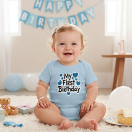 My First Birthday bodysuit  Baby Strampler