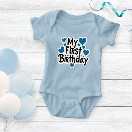 My First Birthday bodysuit  Baby Strampler