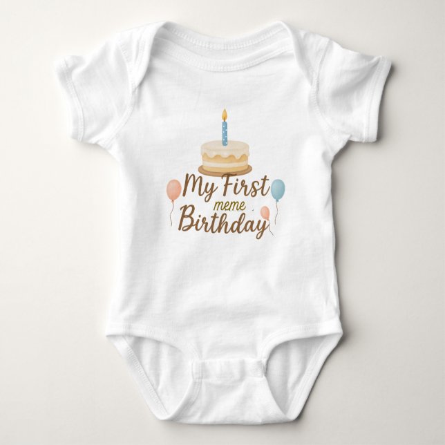 My First Birthday Custom Baby Bodysuit Baby Strampler (Vorderseite)