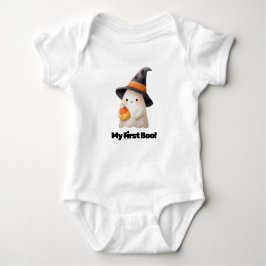 My First Boo! – Cute Ghost Halloween Bodysuit for Baby Strampler