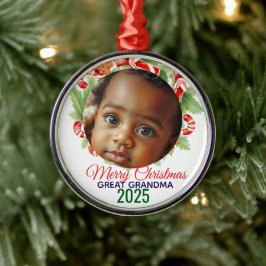 My First Christmas 2025: Personalized Photo  Ornament Aus Metall