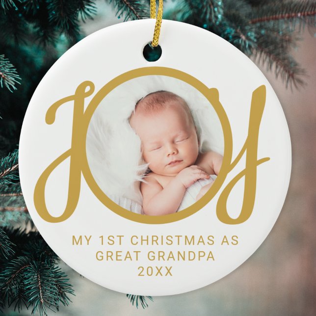 My First Christmas As Great Grandpa Photo Gold  Keramik Ornament (Von Creator hochgeladen)