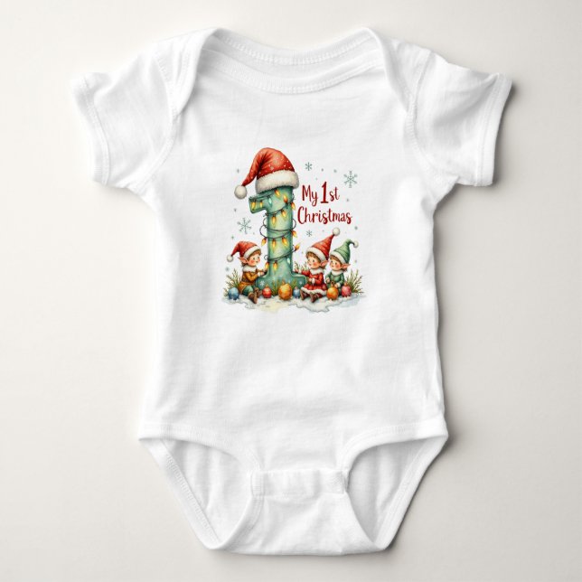 My First Christmas Baby Bodysuit Baby Strampler (Vorderseite)