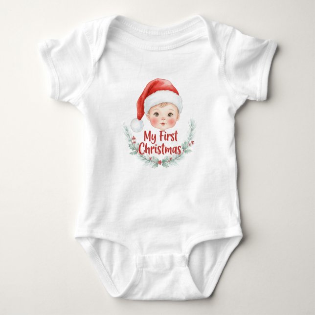 My First Christmas Baby Pine Holiday Baby Strampler (Vorderseite)