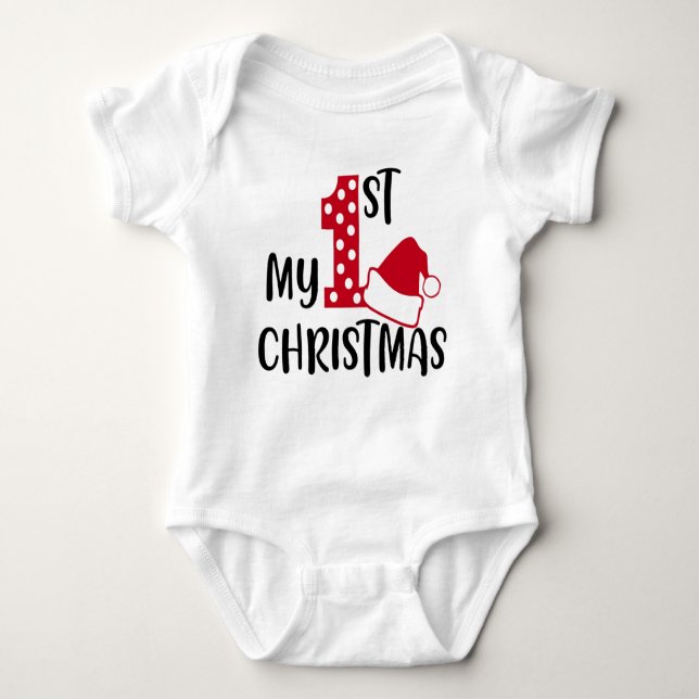 🎄My First Christmas Baby T-Shirt | Cute Holiday👶 Baby Strampler (Vorderseite)