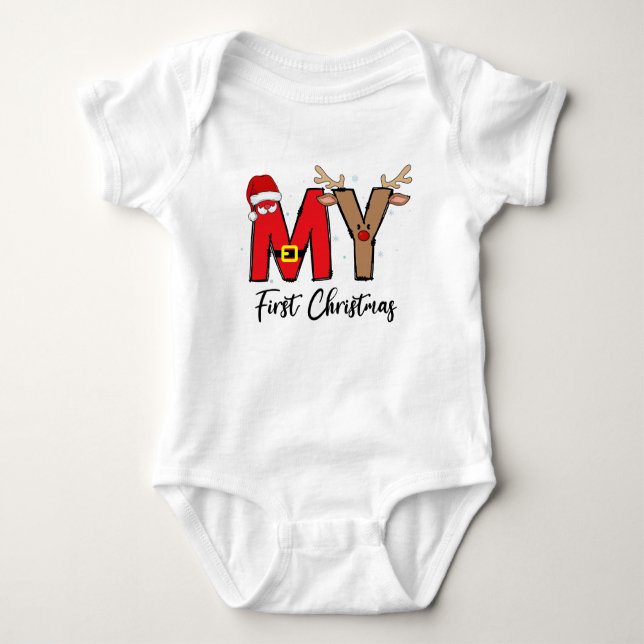 My first Christmas Family Matching xmas Baby Strampler (Vorderseite)