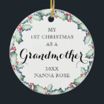 My First Christmas-Grandmother, Foto von Keepsake Keramik Ornament<br><div class="desc">Dieses Ornament wird eine schöne Ergänzung zu Ihrem Baum. Verwenden Sie das Vorlagenformular,  um Ihre Anpassung und Ihr Foto hinzuzufügen.</div>