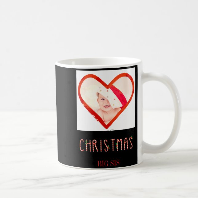 My First Christmas Sister Love Heart Baby Photo  Kaffeetasse (Rechts)