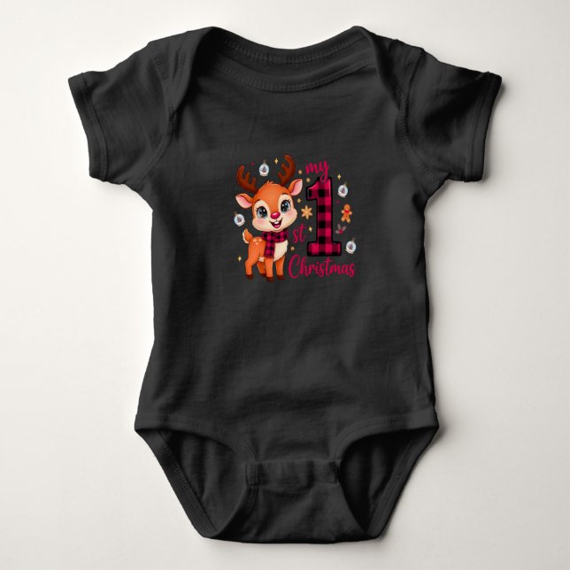 My First Christmas T-Shirt 2025 Baby Girl Baby Strampler (Vorderseite)