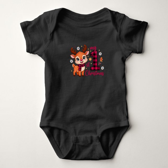 My First Christmas T-Shirt 2025 Baby Girl Strampler (Vorderseite)