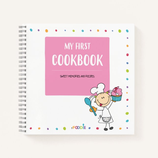 "MY FIRST COOKBOOK" Kids Recipe Spirituosen Notebo Notizbuch (Vorderseite)