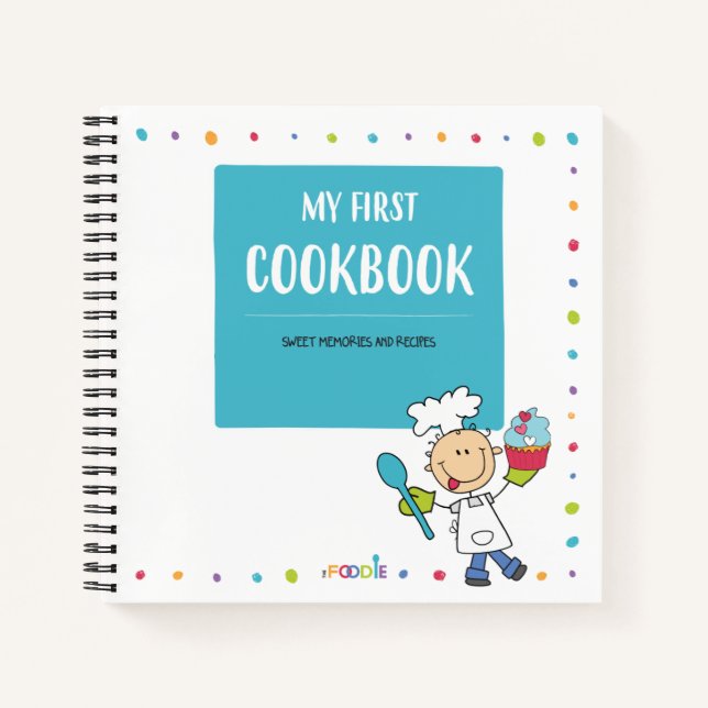 "MY FIRST COOKBOOK" Kids Recipe Spirituosen Notebo Notizbuch (Vorderseite)