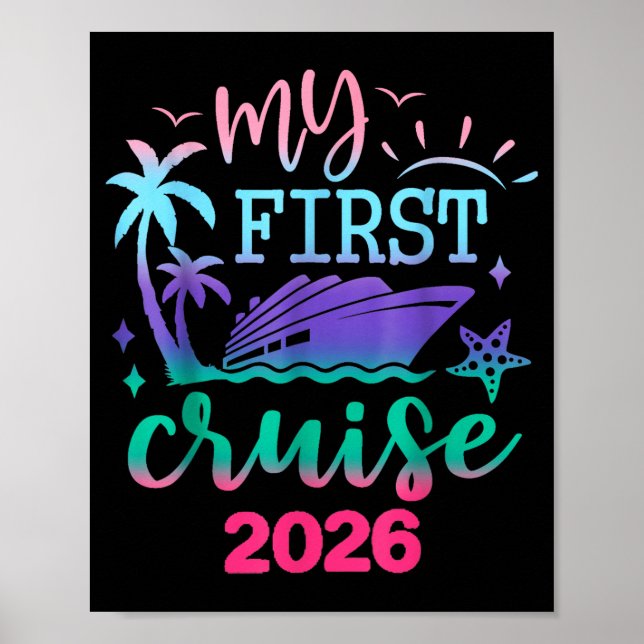 My First Cruise 2026 Family Vacation Trip Ship Mat Poster (Vorne)
