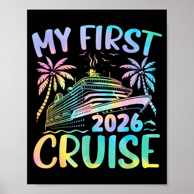 My First Cruise 2026 Vacation Tie Dye Family Cruis Poster (Vorne)