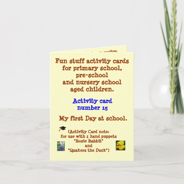 My first Day at School - Rhyme note card Karte (Vorderseite)