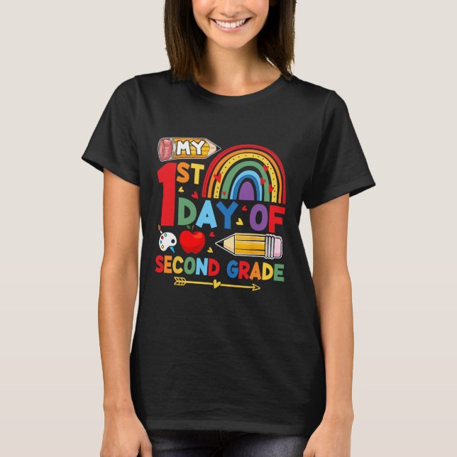 My First Day Of 2nd Grade Second Grade Rainbow  T-Shirt (Vorderseite)