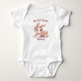 My First Easter Patchwork Bunny Baby T-Shirt Strampler