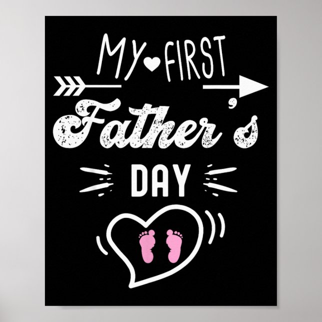 My First Father's Day First Time Daddy New Dad Mat Poster (Vorne)