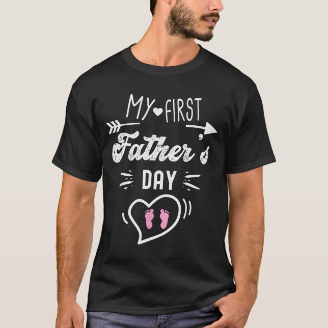 My First Father's Day First Time Daddy New Dad Mat T-Shirt (Vorderseite)