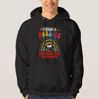 My First Grade Vibes Are Groovy Rainbow Squad Back Hoodie