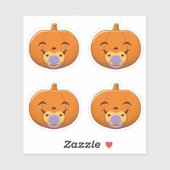 My First Halloween Pacifier Pumpkin Set of 4 Aufkleber (Blatt)